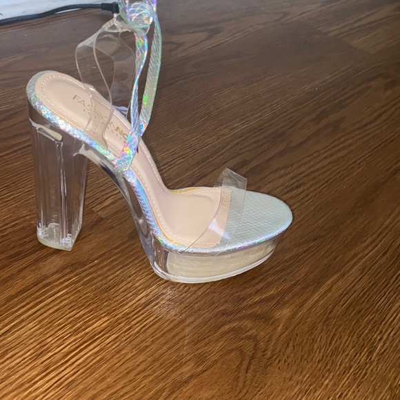 Fashion Nova Shoes Silver High Heel Platform Poshmark